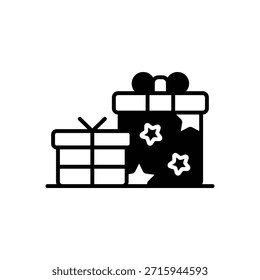 Icono de relleno de la pila de las cajas de regalo de la Navidad: Festiva presenta