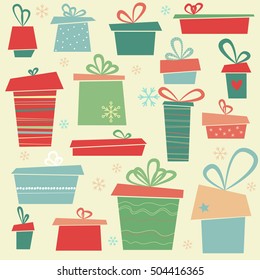 Christmas gift boxes. Vector design.
