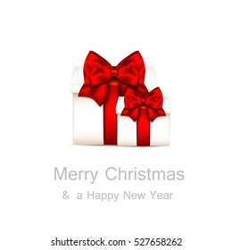 Christmas gift boxes. Vector illustration.