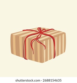Christmas gift boxes. Wrapped xmas gifts, winter holidays surprises. Birthday or xmas gift boxes flat vector illustration set