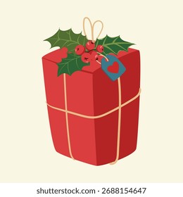 Christmas gift boxes. Wrapped xmas gifts, winter holidays surprises. Birthday or xmas gift boxes flat vector illustration set