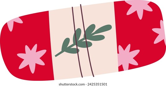 Weihnachtsgeschenk mit Zweig Vektor-Illustration