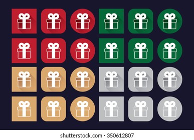 Christmas Gift Buttons Set