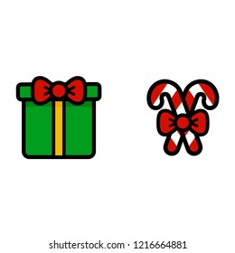 christmas gift and christmas candies vector image