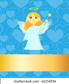 Christmas gift card with angel