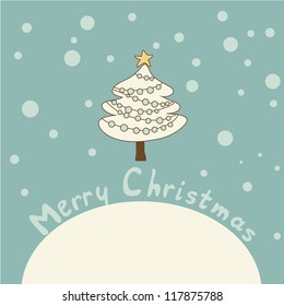 Christmas gift card cartoon doodles hand drawn