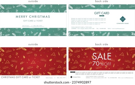 Christmas gift card design template 65.
gift card design template.
It is a template that can be freely customized as a gift card.