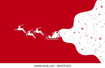 Christmas gift card. Sants Claus. New Year concept. Vector on isolated red background. EPS 10