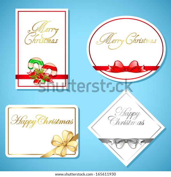 Christmas Gift Card Set Stock Vector (Royalty Free) 165611930