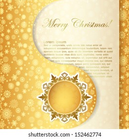 Christmas gift card, snowflake design background.