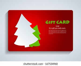 Christmas Gift Card with Christmas Tree