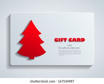 Christmas Gift Card with Christmas Tree