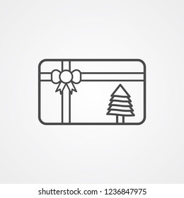 Christmas gift card vector icon sign symbol
