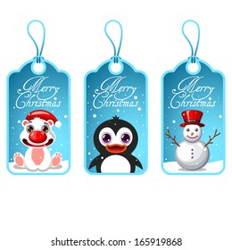 Christmas gift cards with Christmas characters