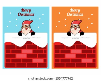 Christmas gift cards. Vector design. Santa Claus Cartoon