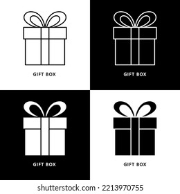 Christmas Gift Cartoon Logo Icon. Xmas Box Package Symbol Illustration