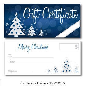 Christmas Gift Certificate Back And Front No Shadow On The Vector Version 10 Text Outlined