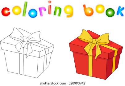 Christmas gift. Coloring book for kids