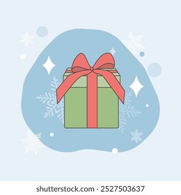 Christmas gift concept illustration, gift box illustration 