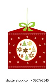 Christmas gift cookies vector illustration 
