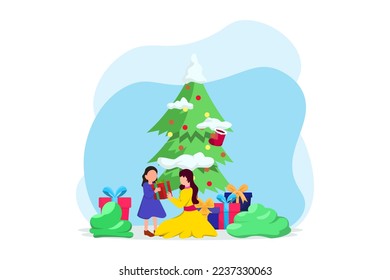 Christmas Gift Exchange Flat Design