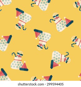 Christmas gift flat icon, eps10 seamless pattern background