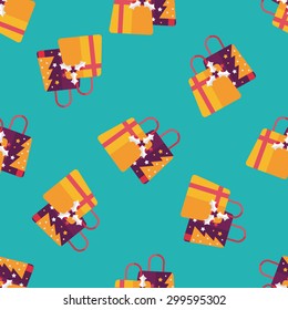 Christmas gift flat icon, eps10 seamless pattern background