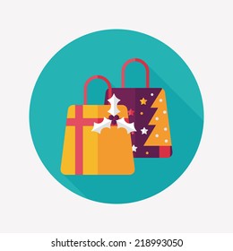 Christmas gift flat icon with long shadow,eps10