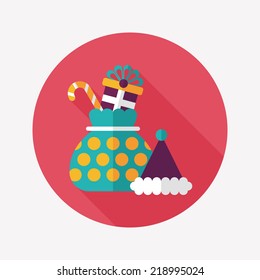 Christmas gift flat icon with long shadow, eps10