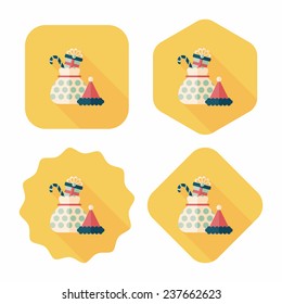 Christmas gift flat icon with long shadow, eps10