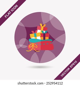 Christmas gift flat icon with long shadow,eps10
