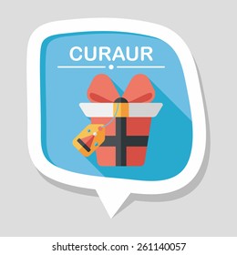Christmas gift flat icon with long shadow,eps10