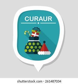 Christmas gift flat icon with long shadow, eps10