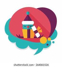 Christmas gift flat icon with long shadow,eps10
