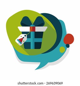 Christmas gift flat icon with long shadow,eps10