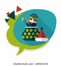 Christmas gift flat icon with long shadow, eps10