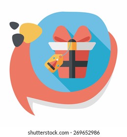 Christmas gift flat icon with long shadow,eps10