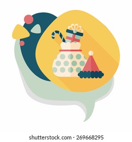 Christmas gift flat icon with long shadow, eps10