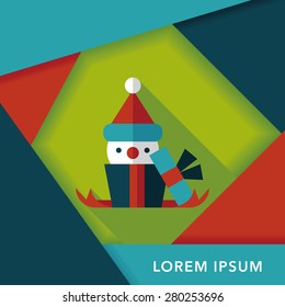 Christmas gift flat icon with long shadow,eps10