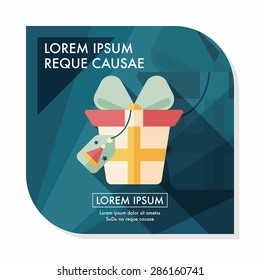 Christmas gift flat icon with long shadow,eps10