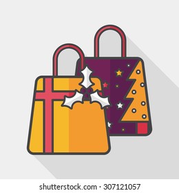 Christmas gift flat icon with long shadow,eps10