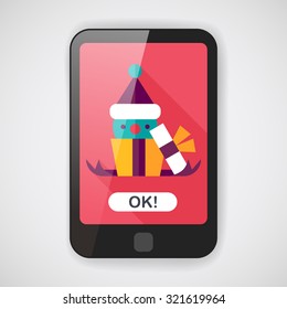 Christmas gift flat icon with long shadow,eps10