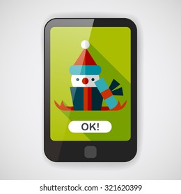 Christmas gift flat icon with long shadow,eps10