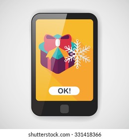 Christmas gift flat icon with long shadow,eps10