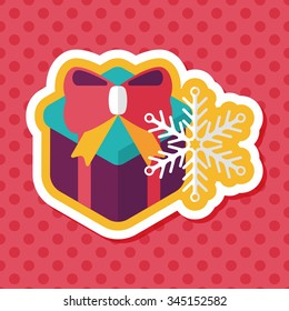 Christmas gift flat icon with long shadow,eps10
