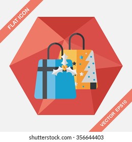 Christmas gift flat icon with long shadow,eps10