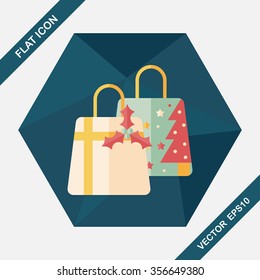 Christmas gift flat icon with long shadow,eps10