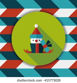 Christmas gift flat icon with long shadow,eps10