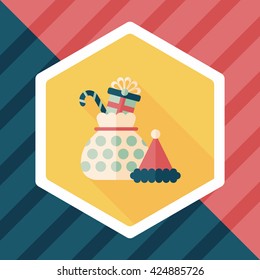 Christmas gift flat icon with long shadow, eps10