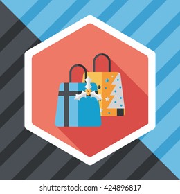 Christmas gift flat icon with long shadow,eps10